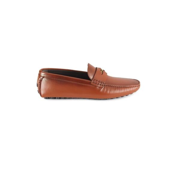 $825 NIB Roberto Cavalli Brown Leather Driving Loafers Slip On Shoes Size 13 M main image 5
